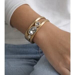 Pomina Gold Stone Bangle Bracelet New
